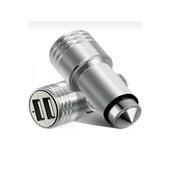 ACL MC-01 2.4A, 10Watt 2xUSB Full Metal Şarj Başlığı Araç İçi Şarj thumbnail 1