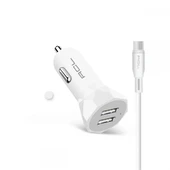 ACL AC-91 2.4A, 10W 2xUSB, 1mt Type-C Kablolu Araçiçi Şarj Alet Araç İçi Şarj thumbnail 1