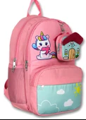 Cennec 5051 (Unicorn - Pembe Yeşil - Kız Çocuk) Okul Çantası - Sevimli Anahtarlık Dahil thumbnail 1