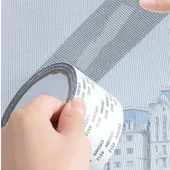 Yapışkanlı Sineklik Yaması Tülü Tamir Bandı Bantı Delik Fiber Tül Yapıştırma Gri 48 mm X 2 Metre - 2