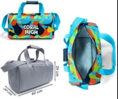 Coral High Erkek Çocuk Lacivert Mavi Grafiti Desenli Çocuk Valizi ve Seyahat/Spor Çantası Seti - 3