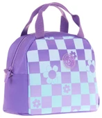 Kaukko Kız Çocuklarına Özel Mor Mavi Papatya ve Dama Baskılı Beslenme Çantası (Isı Yalıtımlı) (K9060) thumbnail 1
