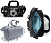 Coral High Erkek Çocuk Siyah Beyaz Futbol Desenli Çocuk Valizi ve Seyahat/Spor Çantası Seti thumbnail 3