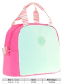 Kaukko Kız Çocuklarına Özel Pembe Turkuaz İki Renkli Beslenme Çantası (Isı Yalıtımlı) (K9065) thumbnail 3