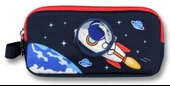 Ümit Çanta Erkek Çocuklar İçin İki Bölmeli Astronot Desenli Kalemlik - Lacivert Kırmızı - 5044 - 2