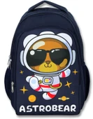 Ümit Çanta 5045 Lacivert Beyaz Üç Gözlü Erkek Çocuk Okul Çantası -Astronot Ayıcık thumbnail 2