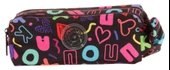 Kaukko Kız Çocuk İki Bölmeli Siyah Kaukko Kalp Baskılı Kalem Çantası/Kalemlik - K2692 thumbnail 2