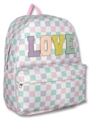 Ümit Çanta Kız Çocuklar İçin Mor Yeşil Renkli Love Baskılı Okul Çantası - 5084 - Deri Love Yazılı thumbnail 1