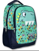 Cennec 5018 (Dinazor - Yeşil Lacivert - Erkek Çocuk) Okul Çantası - Dinazor Diş Detayı thumbnail 1