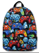 Ümit Çanta Erkek Çocuklar İçin Mavi Turuncu Renkli Oyun Konsolu Baskılı Okul Çantası - 5092 thumbnail 2