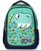 Cennec 5018 (Dinazor - Yeşil Lacivert - Erkek Çocuk) Okul Çantası - Dinazor Diş Detayı thumbnail 2