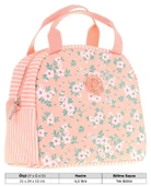 Kaukko Kız Çocuklarına Özel Somon Çiçek Baskılı Beslenme Çantası (Isı Yalıtımlı) (K9070) thumbnail 3
