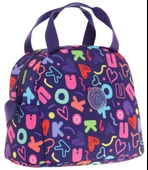 Kaukko Kız Çocuklarına Özel Lacivert Kalp ve Kaukko Baskılı Beslenme Çantası (Isı Yalıtımlı) (K9057) thumbnail 1