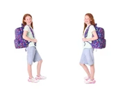 Kaukko Brokar Üçlü Okul Çanta Seti - Lacivert - Kalp ve Kaukko Baskılı - Kız Çocuk thumbnail 5