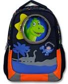 Cennec 5009 (Sevimli Dinazor - Mavi Kırmızı - Erkek Çocuk) Okul Çantası - 3D thumbnail 2