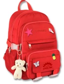 Cennec Çok Bölmeli Kız Çocuk Kırmızı İlkokul ve Günlük Sırt Çantası - 5075 thumbnail 1
