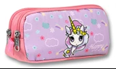 Ümit Çanta Turkuaz Pembe Gökkuşağı Unicorn Desenli Kalem Çantası - Kız Çocuk - 5017 - 1