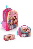 Coral High Kids Pembe Neon Mercan Fashion Girl Desenli 3'lü Okul Çanta Seti SET0123669 - Kız thumbnail 1