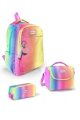 Coral High Kids Renk Geçişli Desenli 3'lü Okul Çanta Seti SET0123668 - Kız thumbnail 1