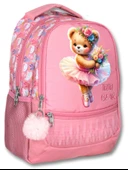 Ümit Çanta Üç Gözlü Kız Çocuk İlkokul Çantası - Balerin Ayıcık - Pembe - 5000 thumbnail 1