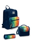 Coral High Lacivert Renkli Çizgili 3'lü Okul Çanta Seti SET0123690 - Erkek thumbnail 1