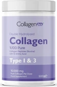 Collagen Forte Platinum Collagen Powder 500g, %100 Saf, Doğal Çift Hidrolize Kolajen Peptitler (50 PORSİYON) - 1