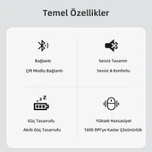 Philips SPK7448 Kablosuz 1600DPI 3 Tuşlu Optik Mouse Gri thumbnail 2