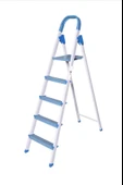 Uzun Büyük 130 cm A Tipi 4+1 Toplam 5 Kaydırmaz Basamaklı Sehpalı Sağlam Pabuçlu Merdiven Basamak - 4