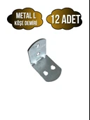 L Bağlantı Demiri Dolap Köşe Bağlantı Demiri(METAL)(ÖLÇÜLER:30*30*23MM) Gri METAL - 12 ADET thumbnail 1