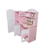 Boyalı Oyuncak Çift Kapaklı Buzdolabı Mutfak Seti - 4