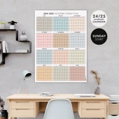 Amerikan Standardı 2025 -2026 Akademik Duvar Takvimi, TEMMUZ Başlangıçlı, PAZAR Günü Başlangıçlı thumbnail 1