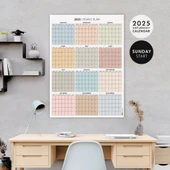 Amerikan Standardı 2026 Yıllık Planlayıcı Duvar Takvimi, Boho Renkler thumbnail 1