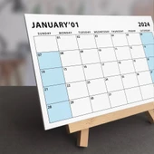 Amerikan Standardı 2026 Masa Takvimi(Pazar Günü Başlangıç),Ahşap Şövale Takvim, Aylık Planlamalı Takvim, Pastel Renkler, thumbnail 6