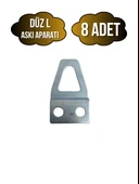 Tablo ve Çerçeve Askı Demiri L Askı Aparatı(METAL)(BOY:35MM EN:20MM) Krom KROM - 8 ADET - 1