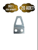 Tablo ve Çerçeve Askı Demiri L Askı Aparatı(METAL)(BOY:35MM EN:20MM) Krom KROM - 20 ADET thumbnail 1