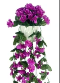 Nettenevime Yapay Çiçek Sarkan Lila Menekşe Krem Rengi Saksıda 4 Sarkan Dallı 70cm thumbnail 4