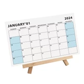 Amerikan Standardı 2026 Masa Takvimi(Pazar Günü Başlangıç),Ahşap Şövale Takvim, Aylık Planlamalı Takvim, Pastel Renkler, thumbnail 5