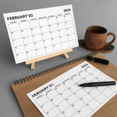 Amerikan Standardı 2026 Masa Takvimi(Pazar Günü Başlangıç),Ahşap Şövale Takvim, Aylık Planlamalı Takvim, Yapılacaklar Li thumbnail 7