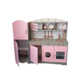 Boyalı 3 Kapaklı Oyuncak Buzdolabı Mutfak Seti - 2