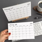 Amerikan Standardı Çiçekli 2026 Masa Takvimi (Pazar Günü Başlangıç),Ahşap Şövale Takvim, Aylık Planlamalı Takvim, Yapıla - 1