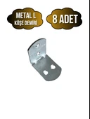 L Bağlantı Demiri Dolap Köşe Bağlantı Demiri(METAL)(ÖLÇÜLER:30*30*23MM) Gri METAL - 8 ADET - 1