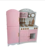 MDF Boyalı Oyuncak Mutfak Buzdolabı Seti - 1