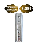 Metal 15cm Baza Başlık Montaj Aparatı Duvar Askı Aparatı(15CM)(METAL) METAL - 6 ADET - 1