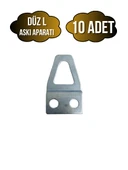 Tablo ve Çerçeve Askı Demiri L Askı Aparatı(METAL)(BOY:35MM EN:20MM) Krom KROM - 10 ADET thumbnail 1