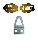 Tablo ve Çerçeve Askı Demiri L Askı Aparatı(METAL)(BOY:35MM EN:20MM) Krom KROM - 4 ADET thumbnail 1