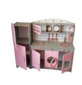 Boyalı 3 Kapaklı Oyuncak Buzdolabı Mutfak Seti - 3