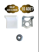 Dolap Askı Elemanı Mobilya Duvar Askı Aparatı(BEYAZ) Beyaz BEYAZ - 10 ADET thumbnail 1