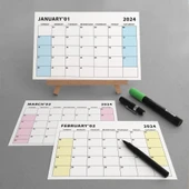 Amerikan Standardı 2026 Masa Takvimi(Pazar Günü Başlangıç),Ahşap Şövale Takvim, Aylık Planlamalı Takvim, Pastel Renkler, thumbnail 2