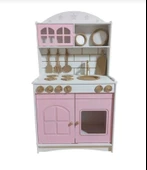 İki Kapaklı Boyalı Oyuncak Ahşap Mutfak - 1