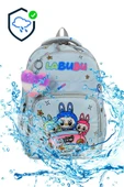 Labubu İlkokul Çantası 3'lü Set 42*30 Cm Beslenme Çantası Kalem Kutusu Ortopedik Su İtici Kumaş - 12